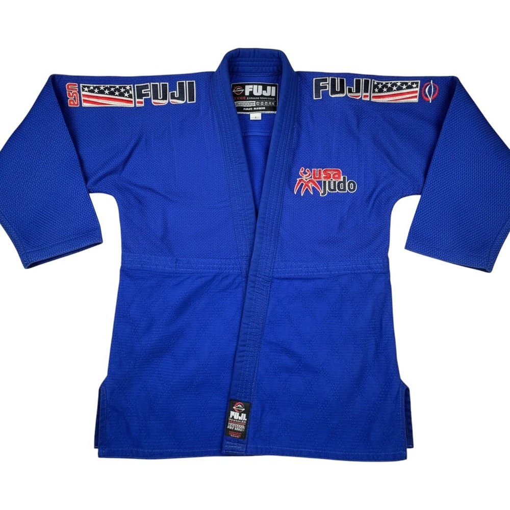 Fuji Unisex USA Judo Gi Size 2 Cotton Blend Martial Arts Kimono Blue Uniform